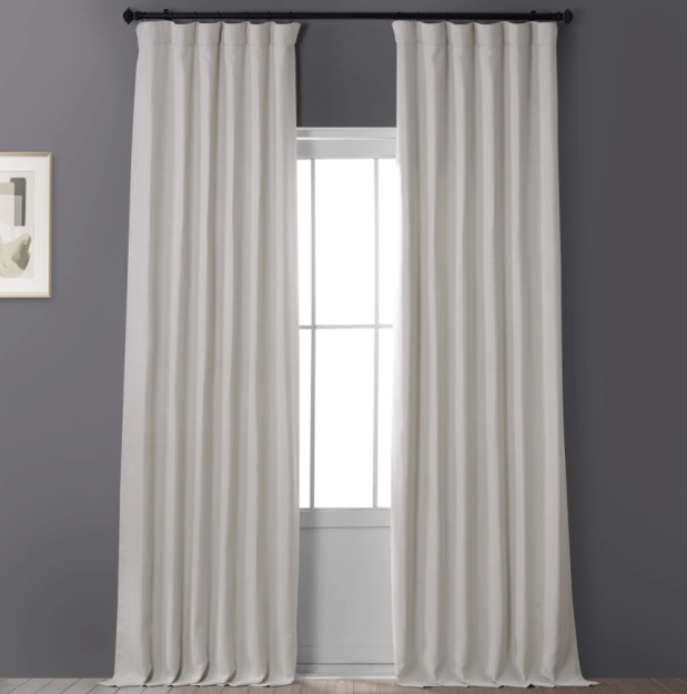 Birch Faux Linen Blackout Room Darkening Curtain Half Price drapes